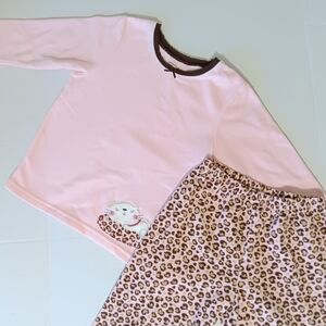 Carter's Pink And Brown Leopard Print Sleepwear Set